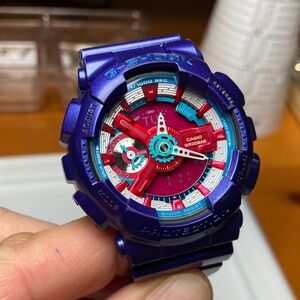 Casio Gshock GMA-S110HC, crazy colors, purple pink, new battery, light works